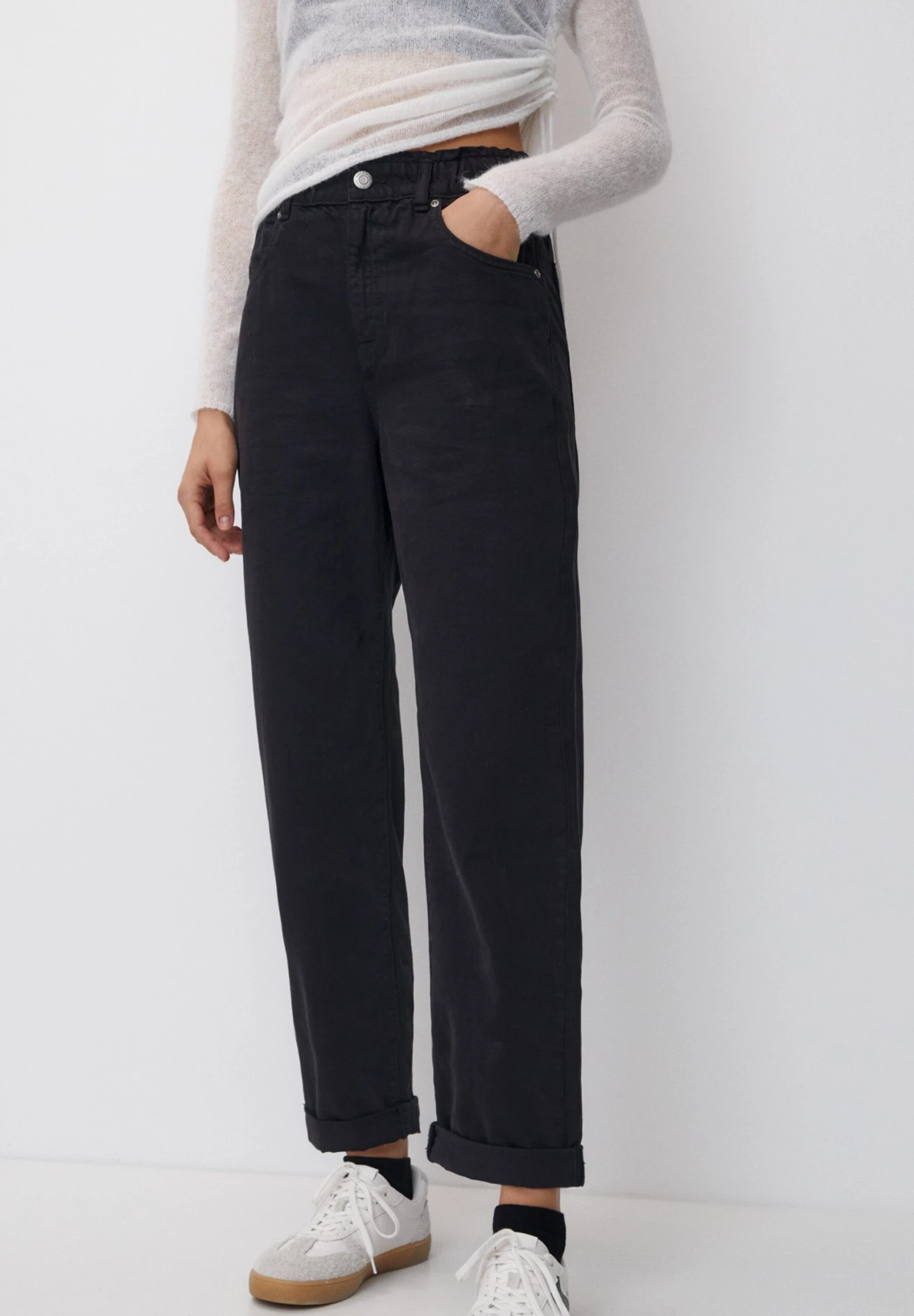 PULL & BEAR PaperbagJeans A SigarettaBlack Donna Jeans PUC21N0MN-Q11 3 PULL & BEAR PaperbagJeans A SigarettaBlack Donna Jeans PUC21N0MN-Q11