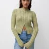 PULL & BEAR Faded-FinishCardiganGreen Donna Maglieria PUC21I0OY-M11
