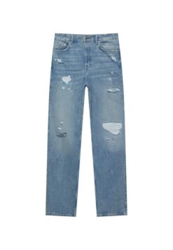 PULL & BEAR Ripped High RiseJeans A SigarettaBlue Denim Donna Jeans PUC21N0LF-K11 -Pull & Bear a6bb8d31229041d3b8557d52d28da07c