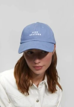 PULL & BEAR Embroidered Slogan - Cappellino - Blue Denim