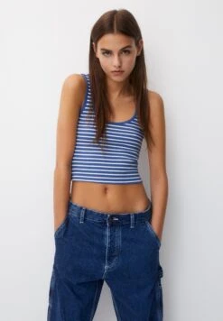 PULL & BEAR Basic StripedTopWhite Donna T-shirt E Top PUC21D2IF-K11