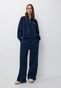 PULL & BEAR Wide LegPantaloni SportiviDark Blue Donna Pantaloni PUC21A0V2-K11 -Pull & Bear a8c90240d9a045ce91a162597c135dab