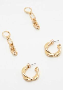 PULL & BEAR Pack Of 3 Pairs Of TonedOrecchiniGold Coloured Donna Gioielli PUC51L0EJ-F11 -Pull & Bear a8c91bba9b2441e990c049454aad116f