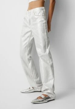 PULL & BEAR MetallicJeans A SigarettaSilver Coloured Donna Jeans PUC21N0LS-D11 -Pull & Bear aca0e73f6136473b9978b28cc74dd27a