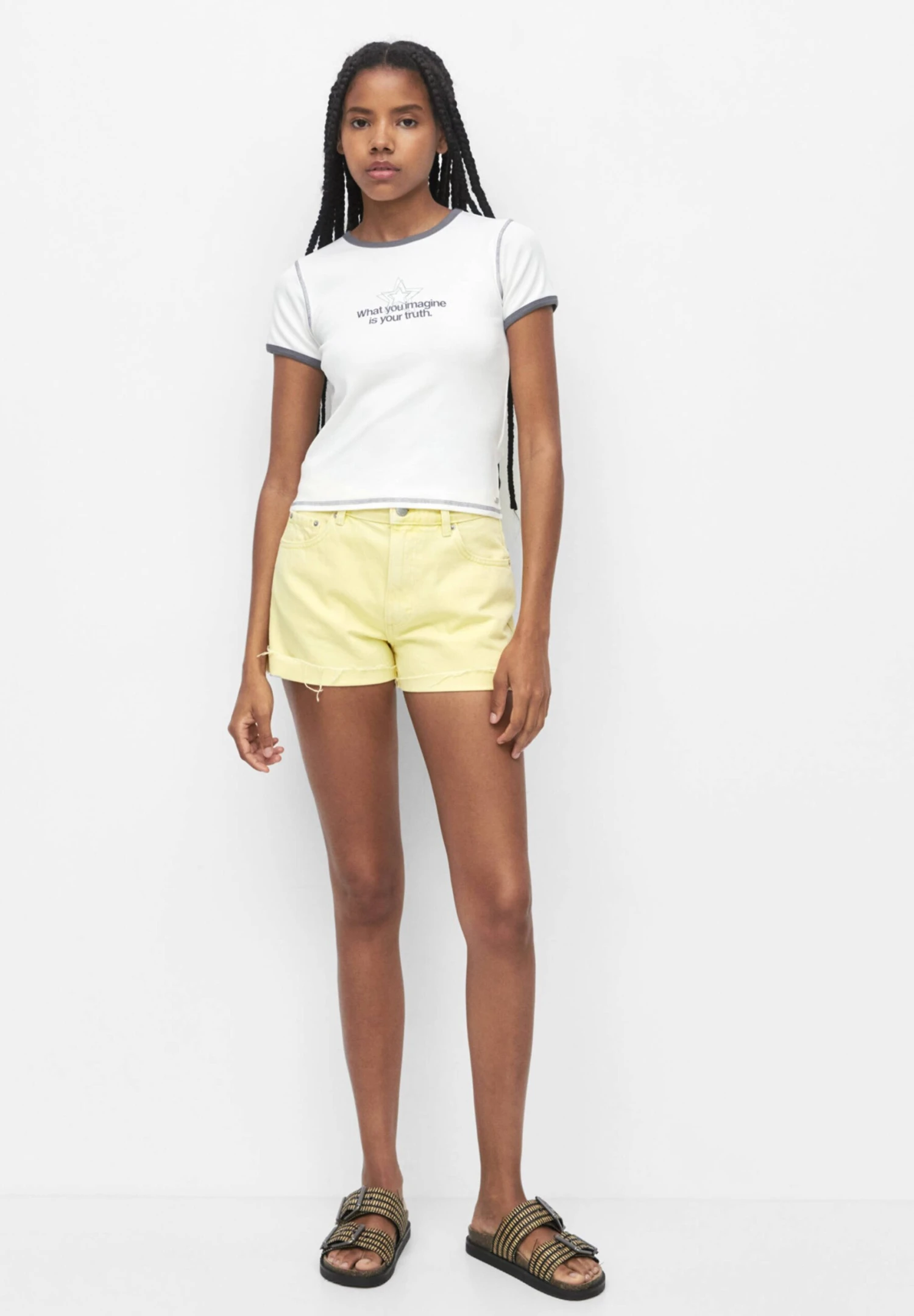 PULL & BEAR Embroidered Star T-Shirt Con StampaWhite Donna T-shirt E Top PUC21D2ET-A11 4 PULL & BEAR Embroidered Star T-Shirt Con StampaWhite Donna T-shirt E Top PUC21D2ET-A11 - immagine 2