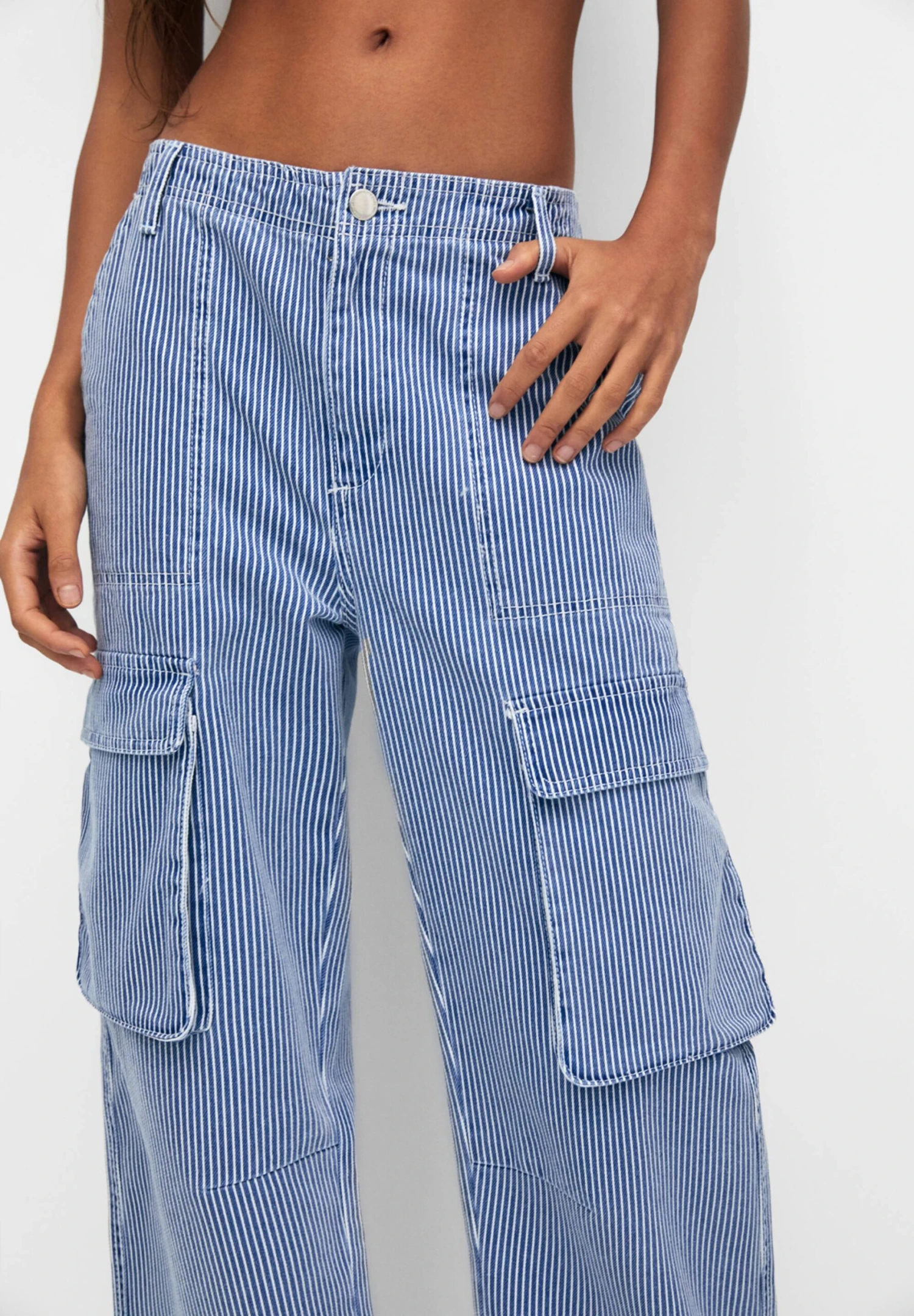 PULL & BEAR Striped Pantaloni CargoBlue Donna Pantaloni PUC21A0U2-K11 7 PULL & BEAR Striped Pantaloni CargoBlue Donna Pantaloni PUC21A0U2-K11 - immagine 5