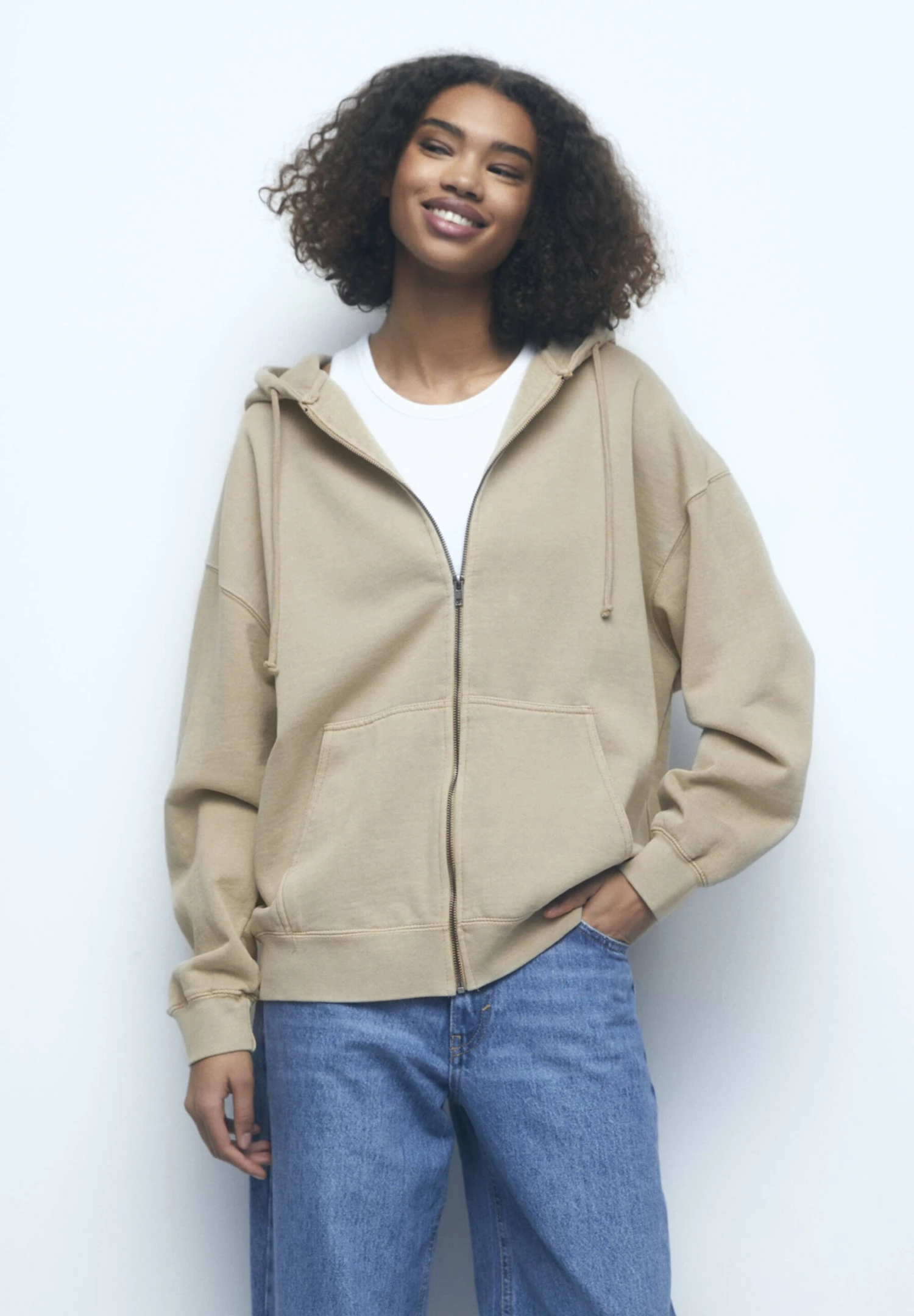 PULL & BEAR Basic Oversize Felpa Con ZipCamel Donna Felpe PUC21J0VY-B11 3 PULL & BEAR Basic Oversize Felpa Con ZipCamel Donna Felpe PUC21J0VY-B11