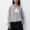 PULL & BEAR Star PatchFelpa Con CappuccioLight Grey Donna Felpe PUC21J11H-C11 -Pull & Bear b2978574aaa149e8bd62f3d0967e4f88