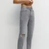 PULL & BEAR Ripped- Jeans A Sigaretta - Grey
