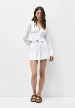 PULL & BEAR With An Elasticated Waist - Camicetta - White -Pull & Bear b587ffa426f14329aa413c81375bf429