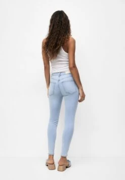 PULL & BEAR High WaistedJeans Skinny FitStone Blue Denim Donna Jeans PUC21N0KE-K13 -Pull & Bear b60a91ad796549b0aa6ae30c1f665ef2