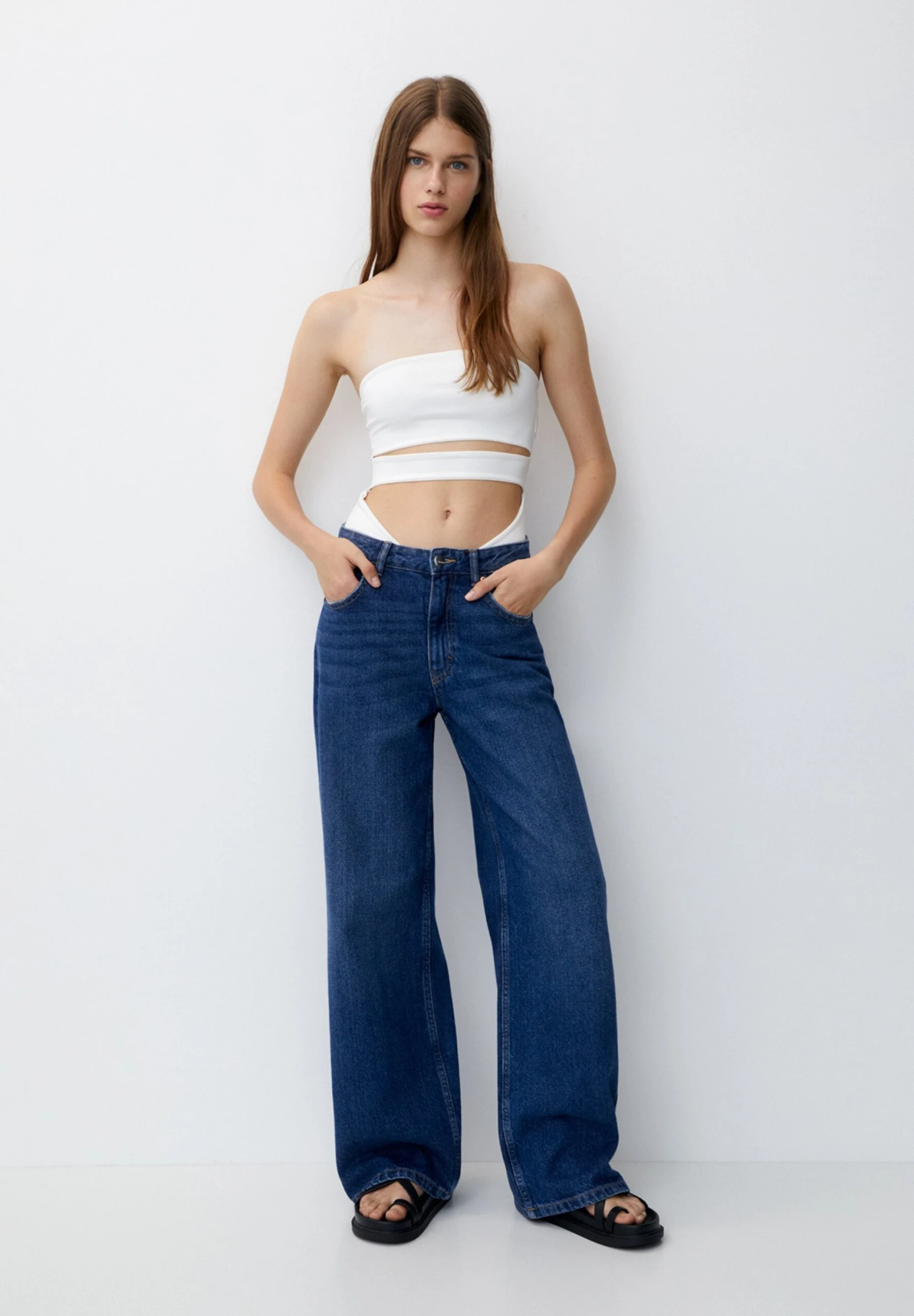 PULL & BEAR Strapless - Top - White 4 PULL & BEAR Strapless - Top - White - immagine 2