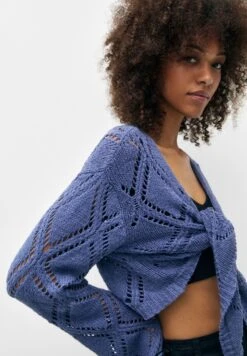 PULL & BEAR Open Knotted CardiganBlue Donna Maglieria PUC21I0OD-K11 -Pull & Bear bc1a521fc75042419fa938106c074c93