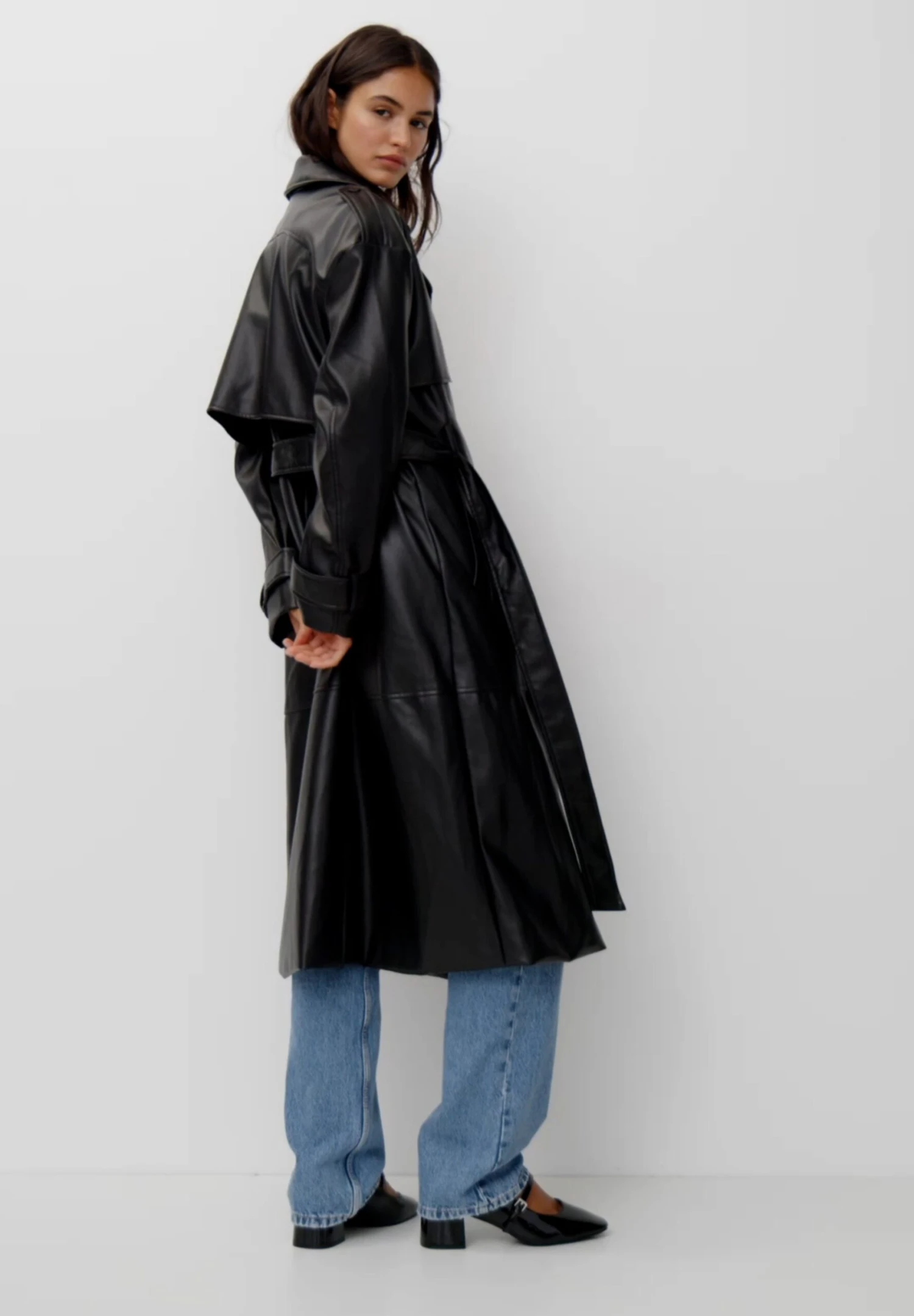 PULL & BEAR TrenchMottled Black Donna Cappotti PUC21U0ED-Q11 6 PULL & BEAR TrenchMottled Black Donna Cappotti PUC21U0ED-Q11 - immagine 4