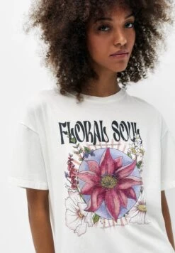 PULL & BEAR Short Sleeve FloralT-Shirt Con StampaWhite Donna T-shirt E Top PUC21D2GA-A11 -Pull & Bear c0baac27bf0e47bbb93b1d6fcfcb62af