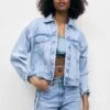 PULL & BEAR Giacca Di JeansStone Blue Denim Donna Giacche E Blazer PUC21G0H5-K11