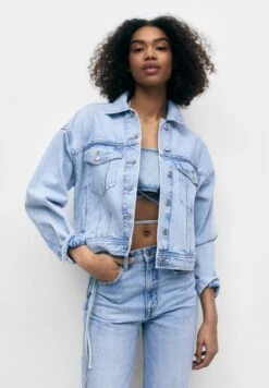 PULL & BEAR Giacca Di JeansStone Blue Denim Donna Giacche E Blazer PUC21G0H5-K11
