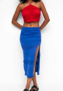 PULL & BEAR Crochet MidiGonna A TubinoBlue Donna Gonne PUC21B0JF-K11