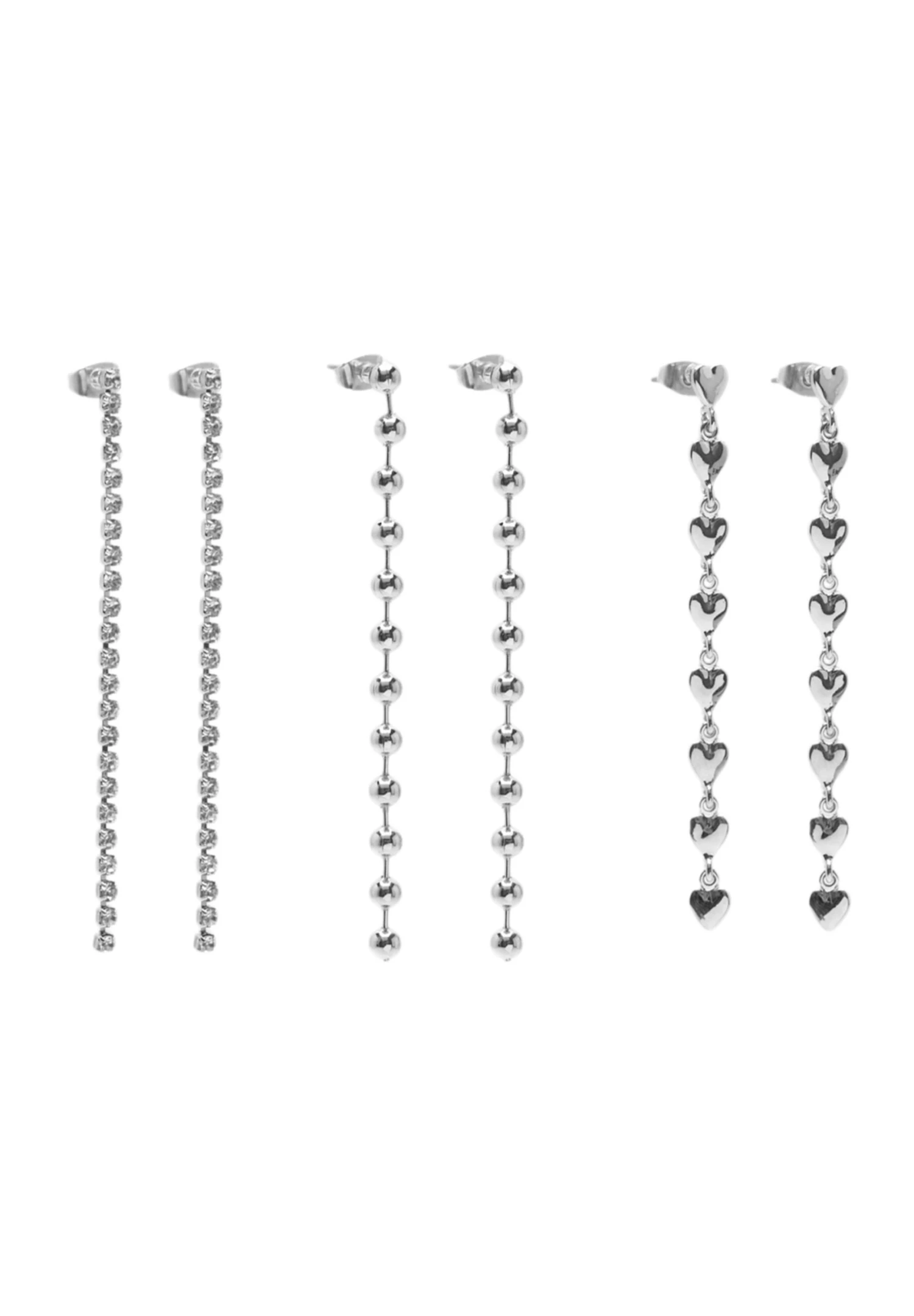 PULL & BEAR Long Pack Of 3OrecchiniSilver Coloured Donna Gioielli PUC51L0G9-D11 4 PULL & BEAR Long Pack Of 3OrecchiniSilver Coloured Donna Gioielli PUC51L0G9-D11 - immagine 2