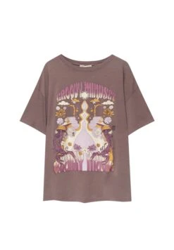 PULL & BEAR Short SleeveT-Shirt Con StampaBrown Donna T-shirt E Top PUC21D2HB-O11 12 PULL & BEAR Short SleeveT-Shirt Con StampaBrown Donna T-shirt E Top PUC21D2HB-O11 -Pull & Bear c2e32310993d42548359f384c6e9e8d0