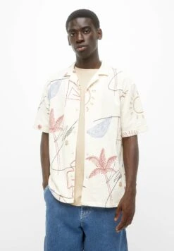 PULL & BEAR Geometric Shape Print- Camicia - White -Pull & Bear c41be7bc546744f08a47ddd3bfd43da9