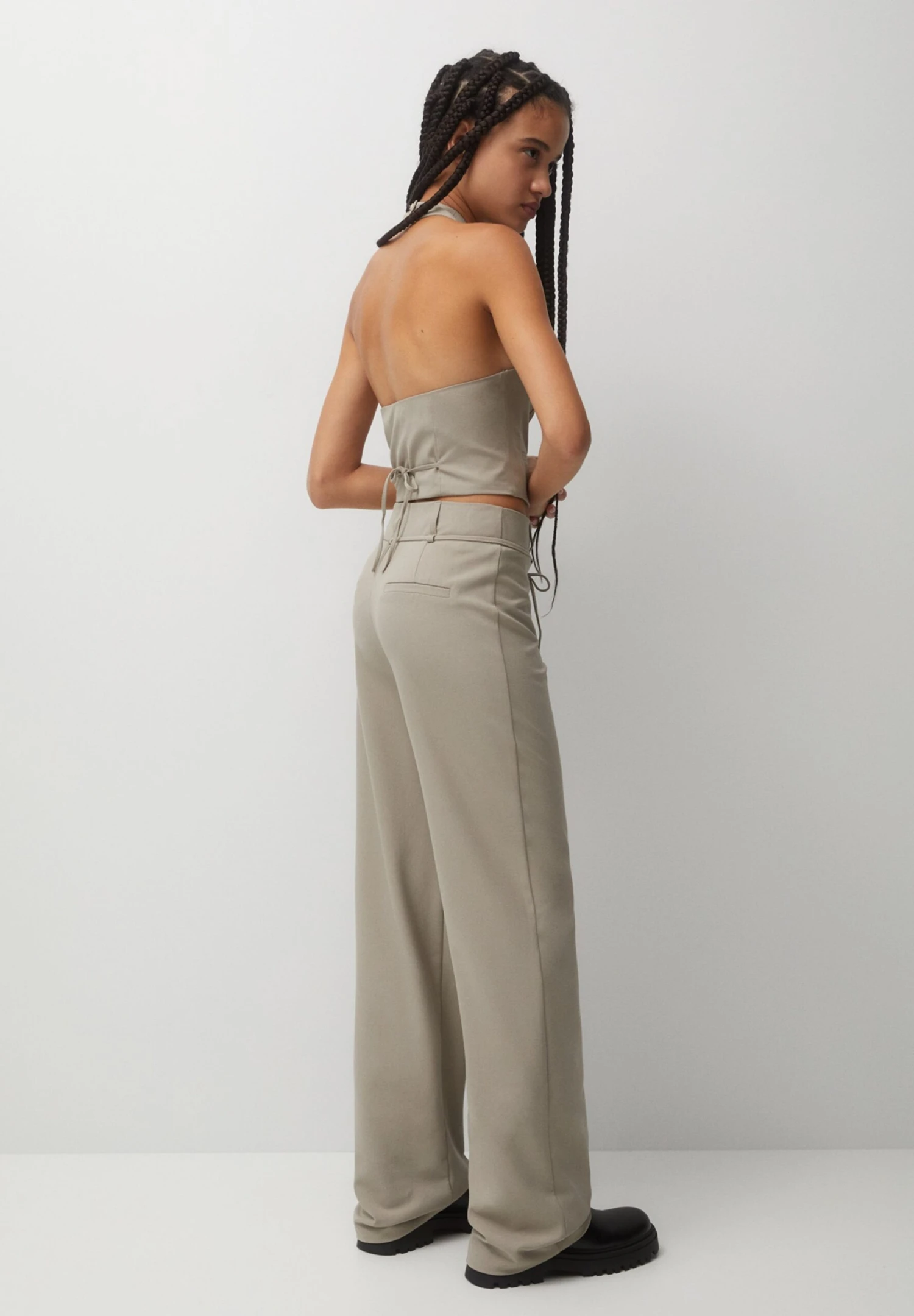 PULL & BEAR Tied Detail SmartPantaloniStone Donna Pantaloni PUC21A0VH-C11 5 PULL & BEAR Tied Detail SmartPantaloniStone Donna Pantaloni PUC21A0VH-C11 - immagine 3