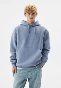 PULL & BEAR Basic ColouredFelpa Con CappuccioBlue Donna Felpe PUC21009J-K12