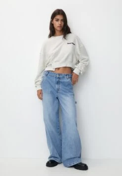 PULL & BEAR Cropped With HemFelpaGrey Donna Felpe PUC21J11Z-C11