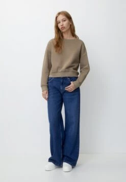 PULL & BEAR Round Neck - Felpa - Ochre