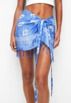 PULL & BEAR Sarong Flowers - Accessorio Da Spiaggia - Blue -Pull & Bear c65892de15134d88a09c56b816e120c4