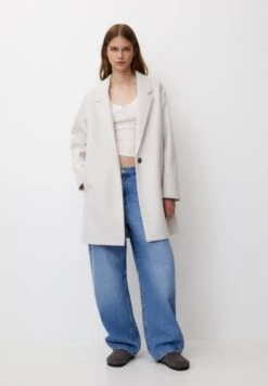 PULL & BEAR Felt Texture With ButtonCappotto CortoMottled Beige Donna Cappotti PUC21U0FC-B12