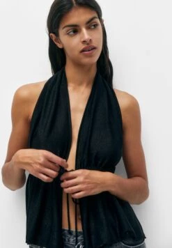 PULL & BEAR Open BackTopMetallic Black Donna Camicie E Bluse PUC21E0YY-Q11 -Pull & Bear ca5de0e41c204936bd54bb8dc80c16d5