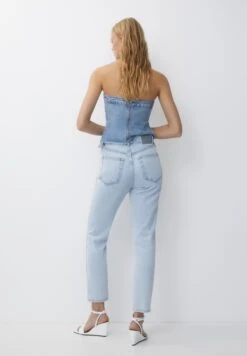 PULL & BEAR MomJeans Tapered FitStone Blue Denim Donna Jeans PUC21N0J6-K11 -Pull & Bear cb52942b502c4239aaca2c0634f35b54