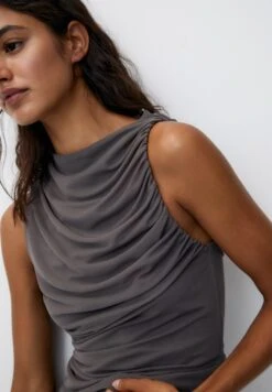 PULL & BEAR Sleeveless Gathered Details CamicettaDark Grey Donna Camicie E Bluse PUC21E12C-C11 -Pull & Bear cbcd53e9eddf4e1aa8da49a68ed4d25f