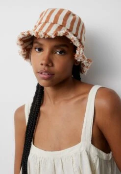 PULL & BEAR Bucket Stripes - Cappello - Orange