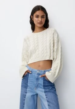 PULL & BEAR Short CableMaglioneBeige Donna Maglieria PUC21I0OS-B11 -Pull & Bear cc4643250eb8480c9ee8e476ba2c54fa