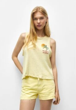 PULL & BEAR Printed TopLight Yellow Donna T-shirt E Top PUC21D2FF-E11