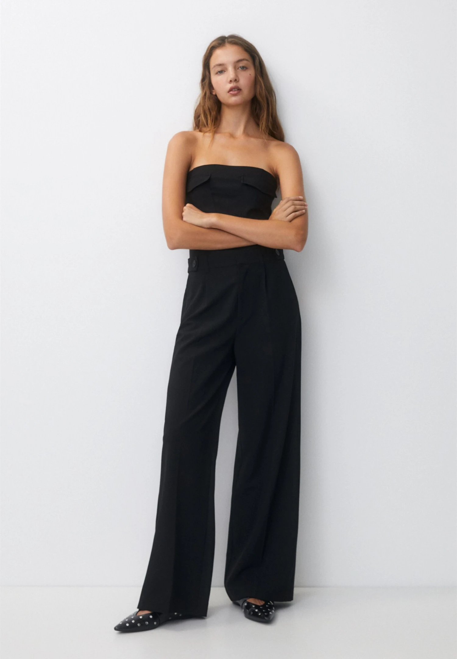 PULL & BEAR Smart With Buttons At The WaistPantaloniBlack Donna Pantaloni PUC21A0VL-Q11 4 PULL & BEAR Smart With Buttons At The WaistPantaloniBlack Donna Pantaloni PUC21A0VL-Q11 - immagine 2