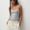 PULL & BEAR Spaghetti StrapBodySilver Coloured Donna Intimo PUC21E12O-D11