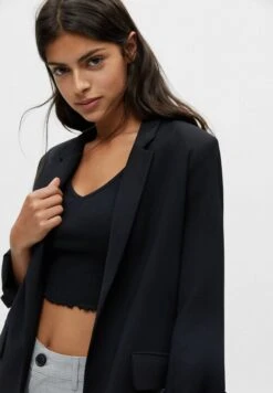 PULL & BEAR Basic Rolled-Up Sleeve BlazerBlazerBlack Donna Giacche E Blazer PUC21G091-Q11 -Pull & Bear d19b23ab488048bca16ff80edb0dcd3b