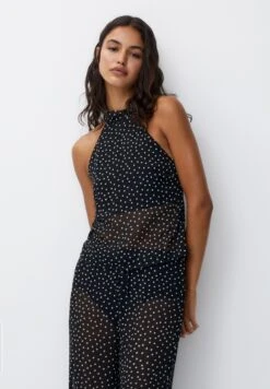 PULL & BEAR Polka Dot HalterCamicettaBlack Donna Camicie E Bluse PUC21E12B-Q11