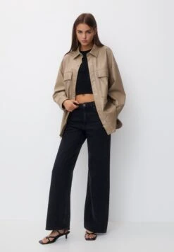 PULL & BEAR Oversize - Cappotto Corto - Brown -Pull & Bear d39db8c148674a49becb2bf11191d01d