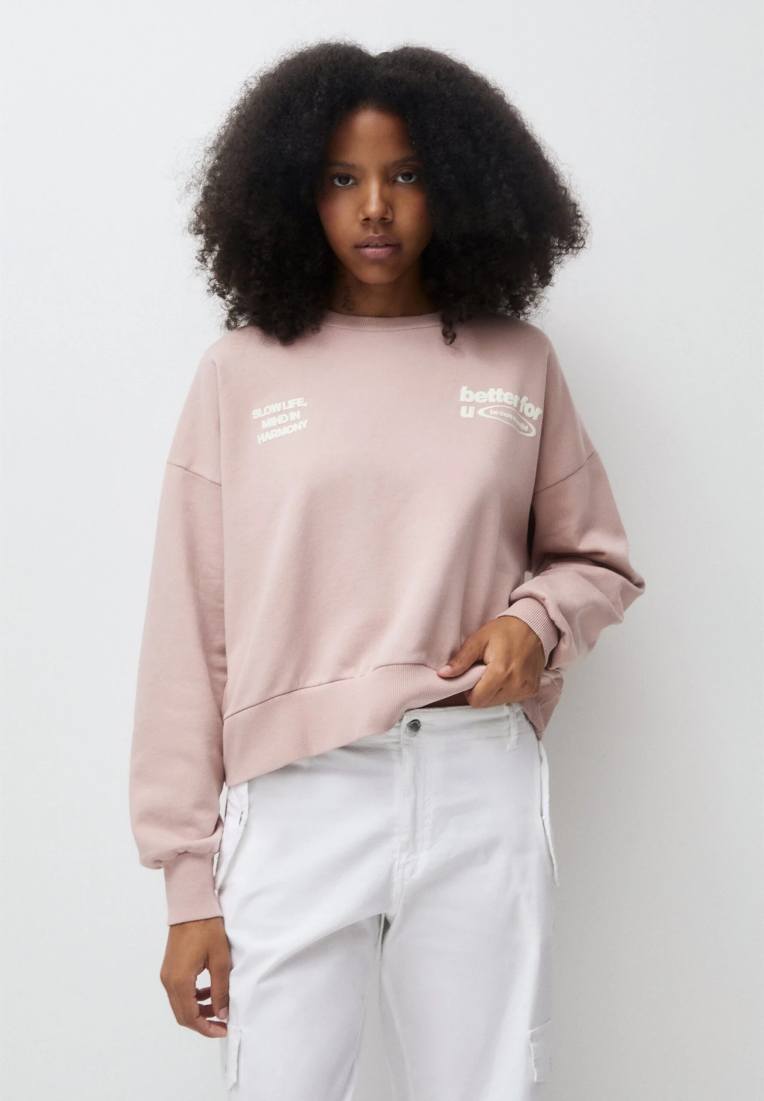 PULL & BEAR With Slogan FelpaPink Donna Felpe PUC21I0OQ-J11 3 PULL & BEAR With Slogan FelpaPink Donna Felpe PUC21I0OQ-J11