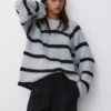 PULL & BEAR Striped Long SleeveMaglioneGrey Donna Maglieria PUC21I0P9-C11 -Pull & Bear d622216bbe8e4428b69ca6f241547084