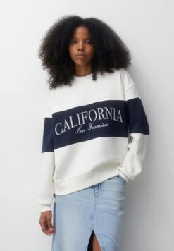 PULL & BEAR California Colour Block Embroidered FelpaWhite Donna Felpe PUC21J118-A11