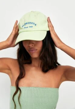 PULL & BEAR With Floridita Embroidery- Cappellino - Green