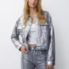 PULL & BEAR Giacca Di JeansSilver Coloured Donna Giacche E Blazer PUC21G0IQ-D11 -Pull & Bear de686e41a26648bb909f599b418a52e4