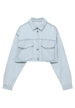 PULL & BEAR Cropped OverGiacca Di JeansStone Blue Denim Donna Giacche E Blazer PUC21G0I0-K11 -Pull & Bear dfce081a7c3c498fadd0a9b56886172e