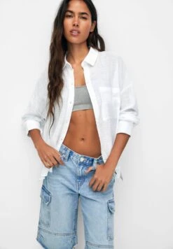 PULL & BEAR Rustic With Pocket - Camicia - White