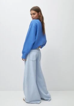 PULL & BEAR Round Neck - Felpa - Blue -Pull & Bear e06b29f0202342beb08004801f8b90d5